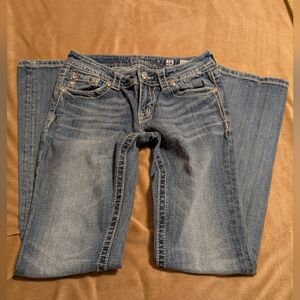 MISS ME® Med Denim Jeans Boot Cut Embellished Studded Distressed JP5647B